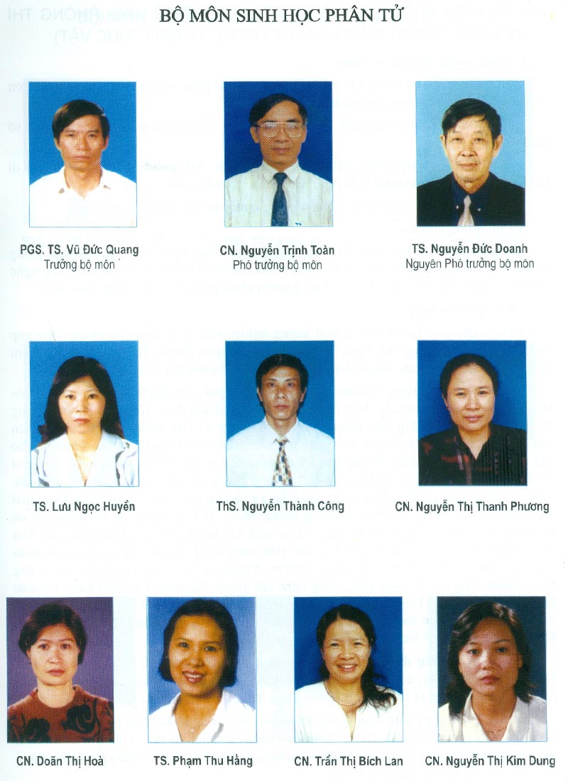 Bộ môn Sinh học phân tử - Viện Di truyền Nông nghiệp năm 2004