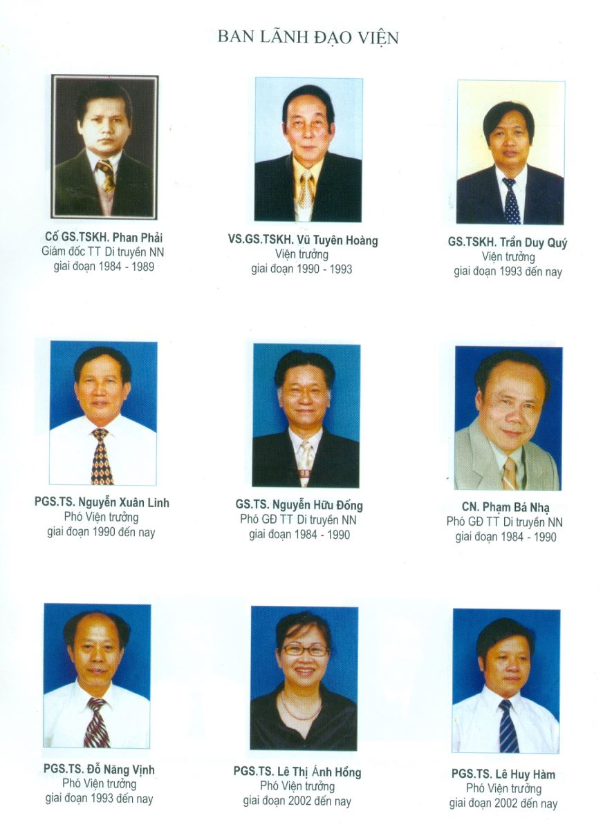 Ban lãnh đạo Viện Di truyền Nông nghiệp giai đoạn 1984 - 2004